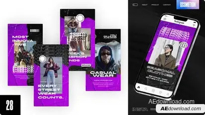 Urban Streetwear Instagram Stories Elements template preview