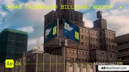 Urban Triangular Billboard Mockup broadcast-packages template preview