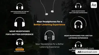Use Headphones Advisory Animations Elements template preview