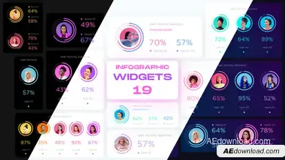 User Activity Infographic Widgets Pack Infographics template preview
