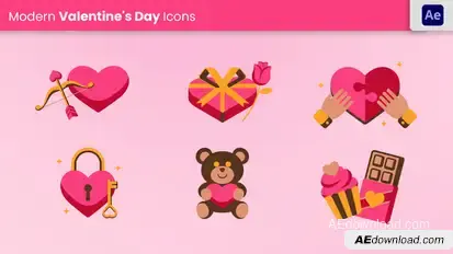 Valentine's Day Elements template preview