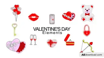 Valentine's Day Elements Elements template preview