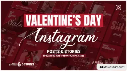 Valentine's Day Instagram Ad V107 Video Displays template preview