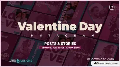 Valentine's Day Instagram Ad V110 Video Displays template preview