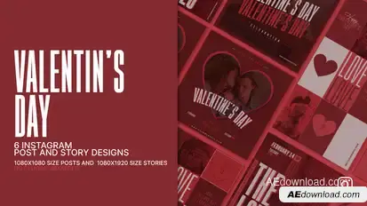 Valentine's Day Instagram Post And Story Product Promo template preview