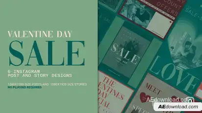 Valentine's Day Instagram Post And Story Product Promo template preview