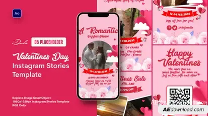 Valentine's Day Instagram Stories Template Product Promo template preview