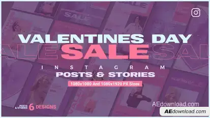 Valentine's Day Sale Instagram Ad V111 Video Displays template preview