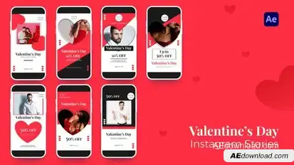 Valentine's Day / Sale Instagram Stories Elements template preview