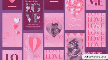 Valentine's day Stories and Posts Video Displays template preview
