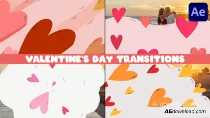 Valentine's Day Transitions | After Effects Elements template preview