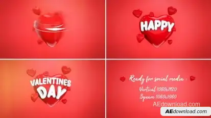 Valentine's Day Wishes and Logo Reveal Logo Stings template preview