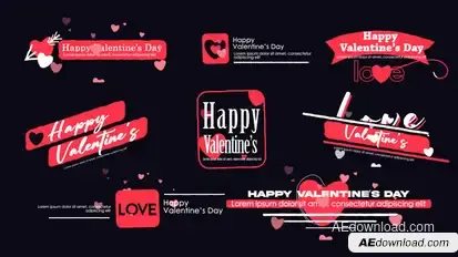 Valentine's Lower Thirds Titles template preview