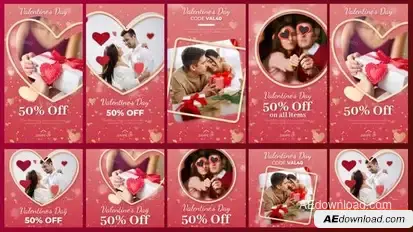 Valentine's Stories Pack Openers template preview