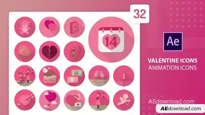Valentine Animation Icons | After Effects Elements template preview