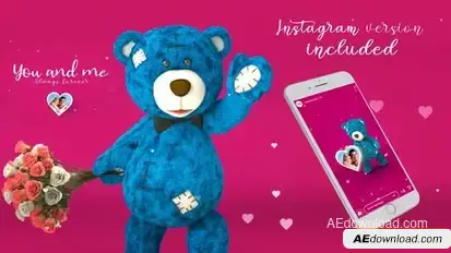 Valentine Bear Heart 2 Openers template preview
