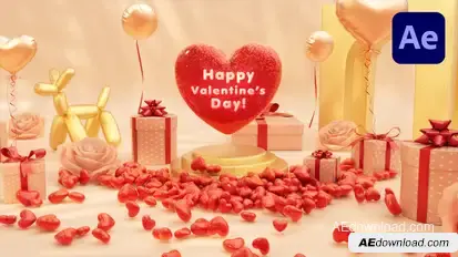Valentine Day 3D Logo Intro Titles template preview