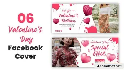Videohive Valentine Day Facebook Cover Openers template preview