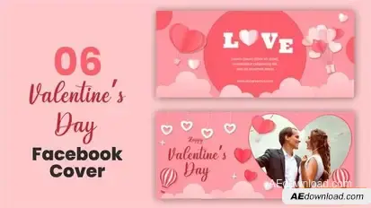 Videohive Valentine Day Facebook Cover Pack Video Displays template preview
