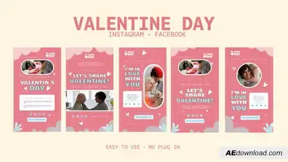 Valentine Day Instagram Stories Openers template preview