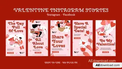 Valentine Day Instagram Stories Openers template preview
