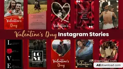 Videohive Valentine Day Instagram Stories Openers template preview