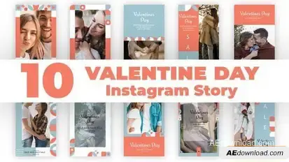 Videohive valentine day Instagram Story Video Displays template preview