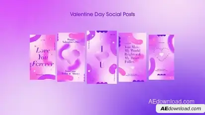 Valentine Day Social Posts Video Displays template preview