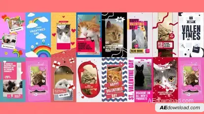 Valentine Day Stories Package 2 Elements template preview