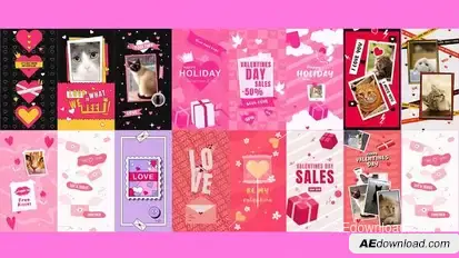 Valentine Day Stories Package Elements template preview
