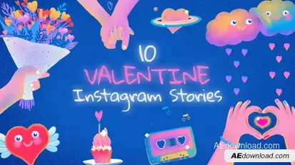 Valentine Instagram Stories Video Displays template preview