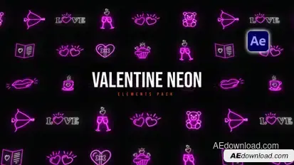 Valentine Neon Elements Elements template preview