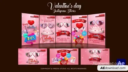 Valentine’s day Instagram Stories Openers template preview