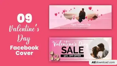 Videohive Valentine Sale Offer Facebook Cover Openers template preview