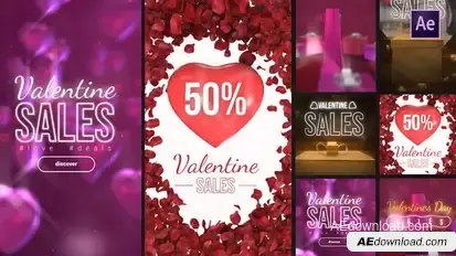 Valentine Sales Instagram Stories Elements template preview
