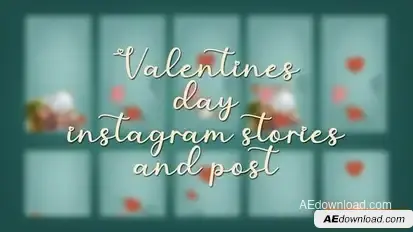 Valentines day instagram stories and post Openers template preview