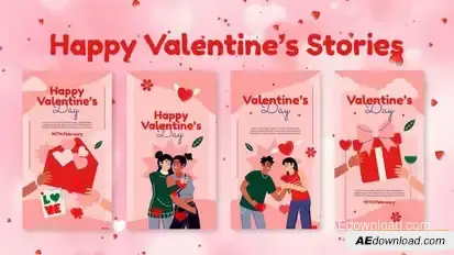 Videohive Valentines Day Instagram Stories And Reel Openers template preview