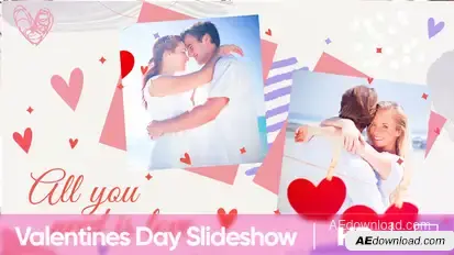 Valentines Day Slideshow Video Displays template preview