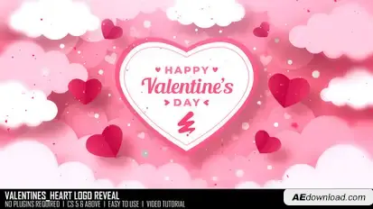 Valentines_Heart Logo Reveal Logo Stings template preview