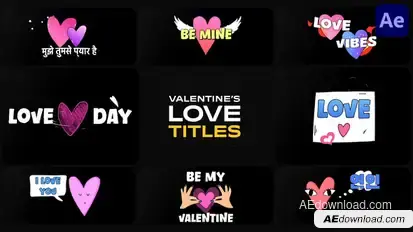 Valentines Love Titles | After Effects Titles template preview