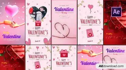 Valentines Stories and Posts Pack Elements template preview