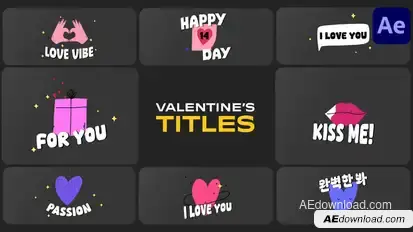 Valentines Titles | After Effects Titles template preview