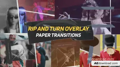 Vertical and Horizontal Paper Transitions V2 Elements template preview