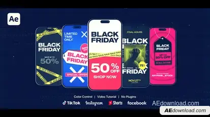 Vertical Black Friday Stories & Reels Openers template preview