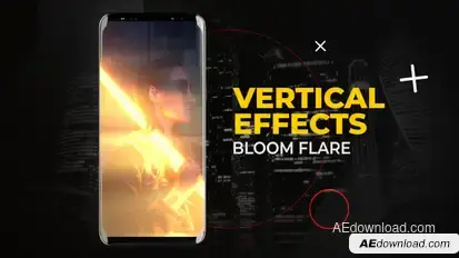 Vertical Bloom Flare Effects | After Effects Elements template preview