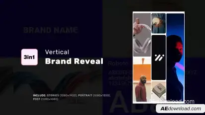 Vertical Brand Reveal Logo Stings template preview