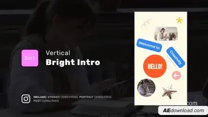 Vertical Bright Intro Openers template preview