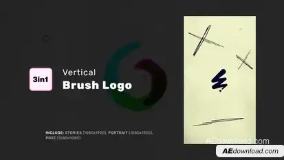 Vertical Brush Logo Logo Stings template preview