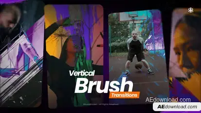 Vertical Brush Transitions Elements template preview