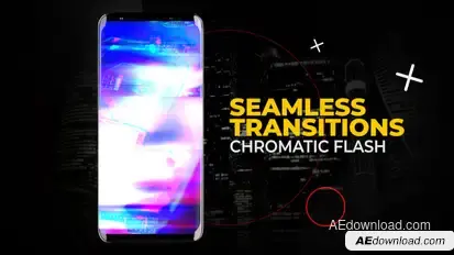 Vertical Chromatic Flash Transitions | After Effects Elements template preview